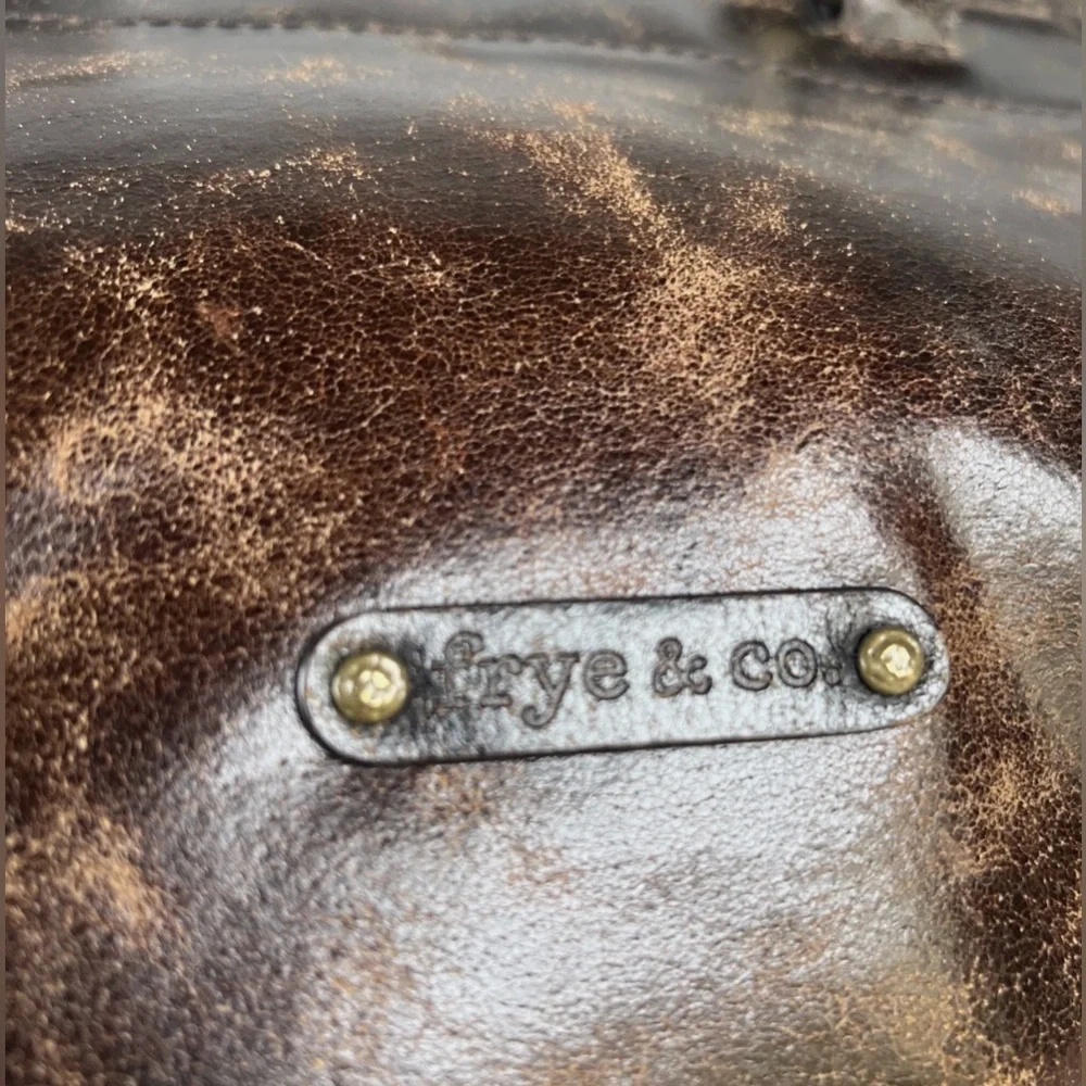 Frye Victoria Studded Leather Satchel Distressed Brown Medium Bag Boho - Picture 8 of 16